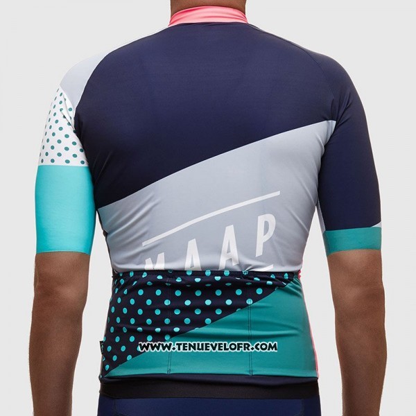 2017 Maillot Ciclismo MAAP Gris et Azur Manches Courtes et Cuissard