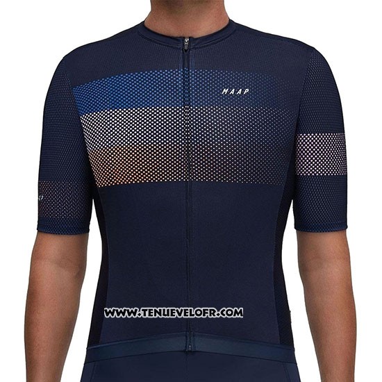 2019 Maillot Ciclismo MAAP Aether Fonce Bleu Manches Courtes et Cuissard