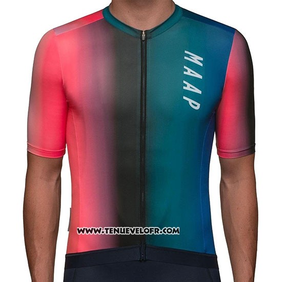 2019 Maillot Ciclismo MAAP Cortina Rouge Vert Bleu Manches Courtes et Cuissard