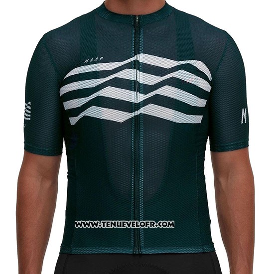 2019 Maillot Ciclismo MAAP Flag Vert Blanc Noir Manches Courtes et Cuissard