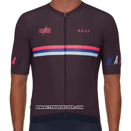 2019 Maillot Ciclismo MAAP Nationals Mulberry Marron Manches Courtes et Cuissard