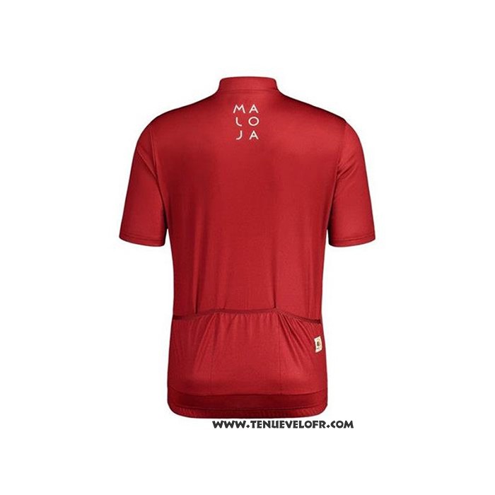 2020 Maillot Ciclismo Maloja Rouge Blanc Manches Courtes et Cuissard