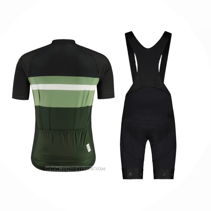 2024 Maillot Cyclisme Maloja Noir Vert Manches Courtes Et Cuissard