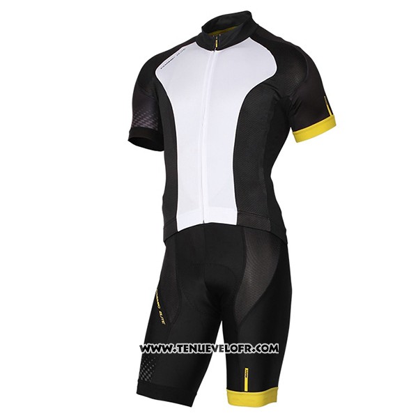 2017 Maillot Ciclismo Mavic Blanc et Noir Manches Courtes et Cuissard