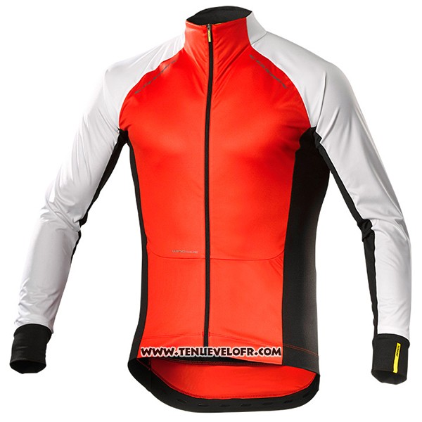 2017 Maillot Ciclismo Mavic Blanc et Orange Manches Longues et Cuissard