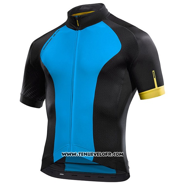 2017 Maillot Ciclismo Mavic Bleu et Noir Manches Courtes et Cuissard