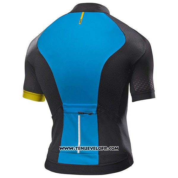 2017 Maillot Ciclismo Mavic Bleu et Noir Manches Courtes et Cuissard