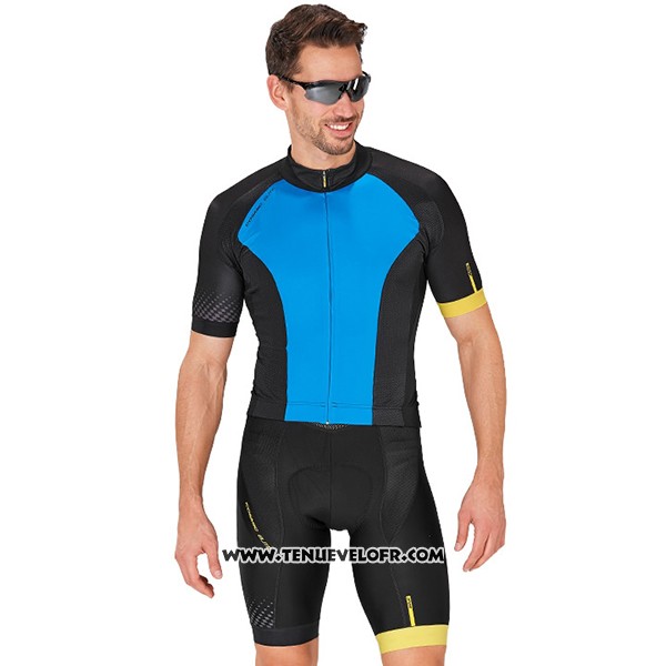 2017 Maillot Ciclismo Mavic Bleu et Noir Manches Courtes et Cuissard