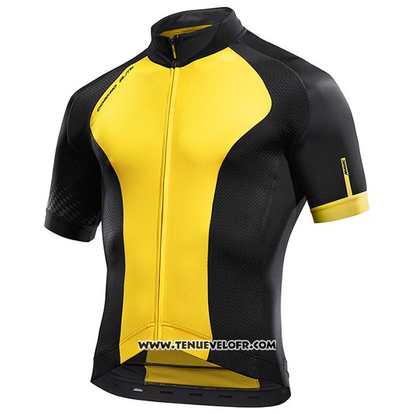 2017 Maillot Ciclismo Mavic Jaune et Noir Manches Courtes et Cuissard