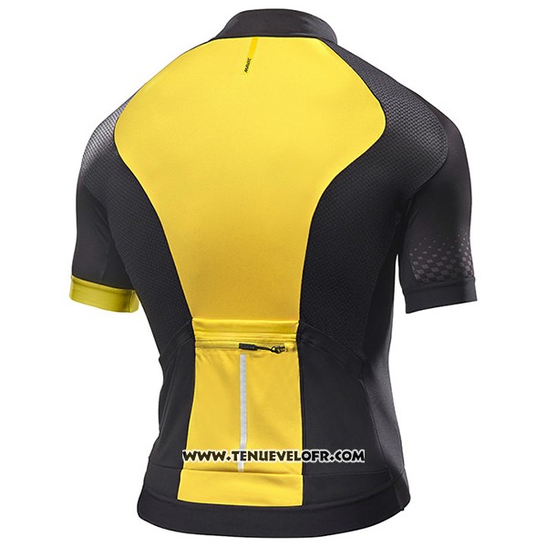 2017 Maillot Ciclismo Mavic Jaune et Noir Manches Courtes et Cuissard