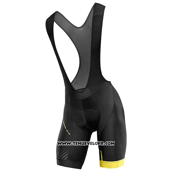 2017 Maillot Ciclismo Mavic Jaune et Noir Manches Courtes et Cuissard