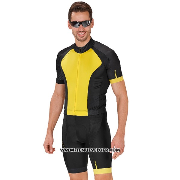 2017 Maillot Ciclismo Mavic Jaune et Noir Manches Courtes et Cuissard