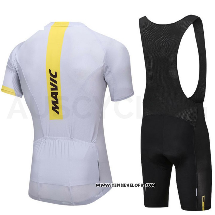 2018 Maillot Ciclismo Mavic Blanc Manches Courtes et Cuissard