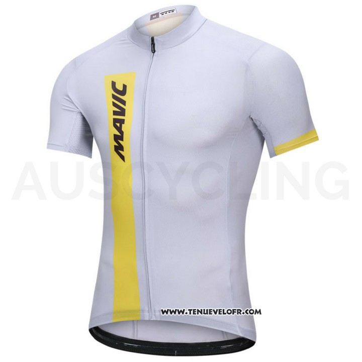 2018 Maillot Ciclismo Mavic Blanc Manches Courtes et Cuissard