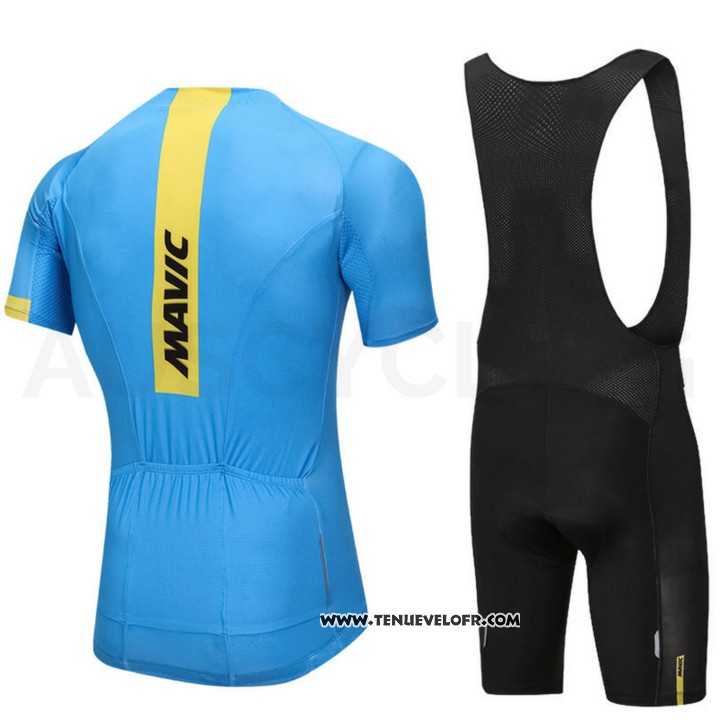 2018 Maillot Ciclismo Mavic Bleu Manches Courtes et Cuissard