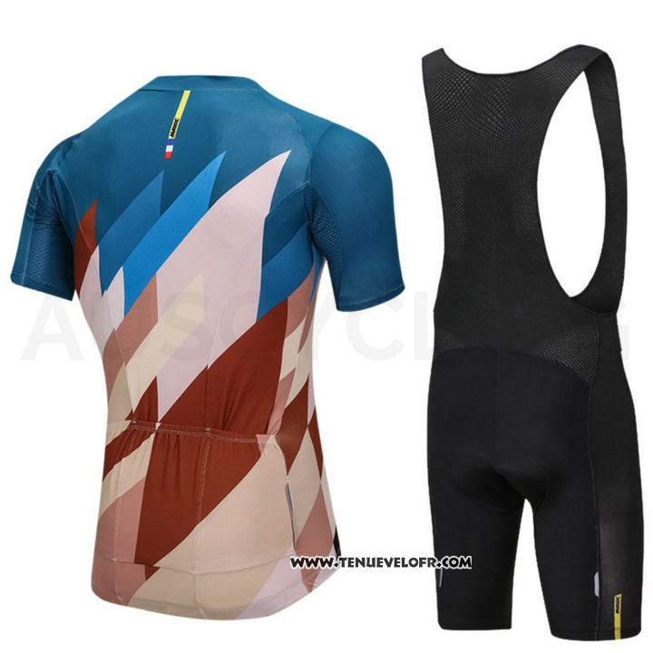 2018 Maillot Ciclismo Mavic Bleu et Marron Manches Courtes et Cuissard