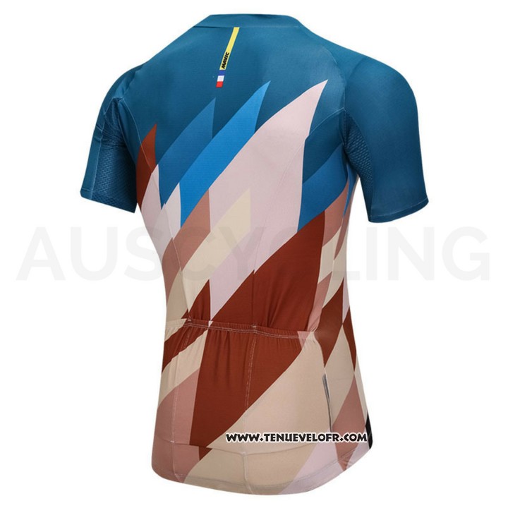 2018 Maillot Ciclismo Mavic Bleu et Marron Manches Courtes et Cuissard