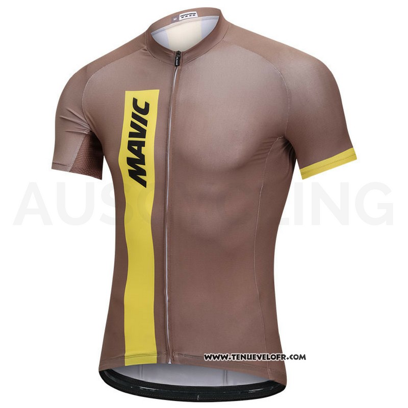 2018 Maillot Ciclismo Mavic Marron Manches Courtes et Cuissard