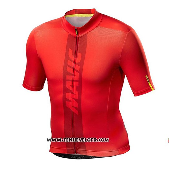 2018 Maillot Ciclismo Mavic Rouge Manches Courtes et Cuissard