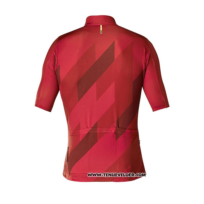 2020 Maillot Ciclismo Mavic Noir Rouge Manches Courtes et Cuissard