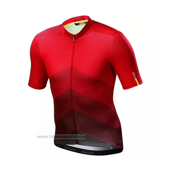 2021 Maillot Cyclisme Mavic Rouge Noir Manches Courtes et Cuissard