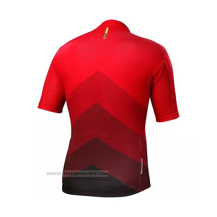 2021 Maillot Cyclisme Mavic Rouge Noir Manches Courtes et Cuissard