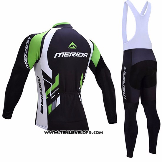 2017 Maillot Ciclismo Merida Noir et Blanc Manches Longues et Cuissard