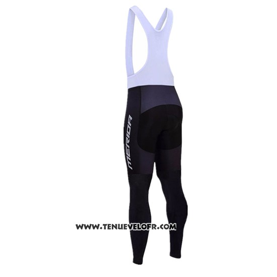 2017 Maillot Ciclismo Merida Noir et Blanc Manches Longues et Cuissard