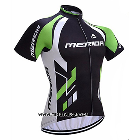 2017 Maillot Ciclismo Merida Noir et Vert Manches Courtes et Cuissard