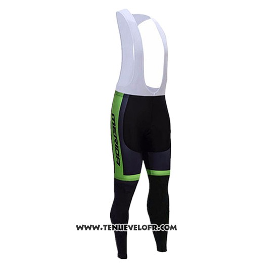 2017 Maillot Ciclismo Merida Noir et Vert Manches Longues et Cuissard