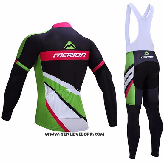 2017 Maillot Ciclismo Merida Rouge et Blanc Manches Longues et Cuissard