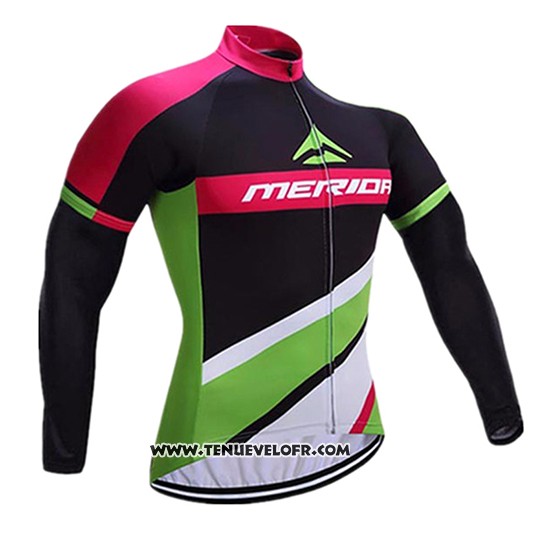 2017 Maillot Ciclismo Merida Rouge et Blanc Manches Longues et Cuissard