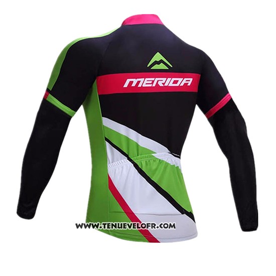 2017 Maillot Ciclismo Merida Rouge et Blanc Manches Longues et Cuissard