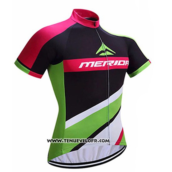 2017 Maillot Ciclismo Merida Rouge et Vert Manches Courtes et Cuissard