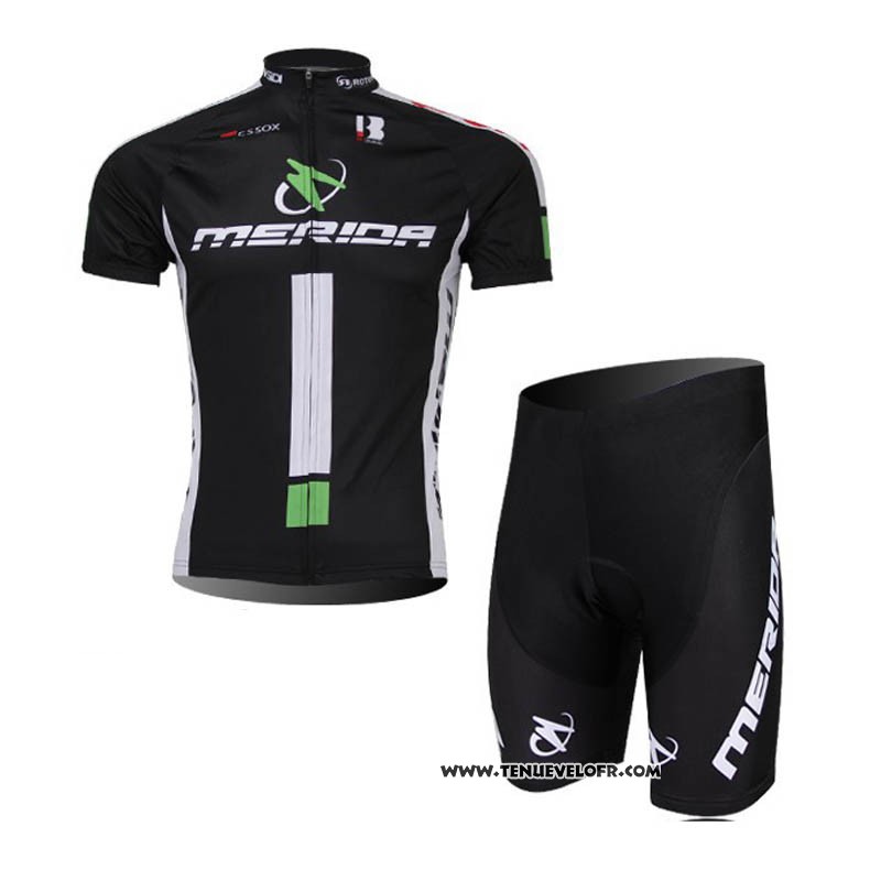 2018 Maillot Ciclismo Merida Noir Manches Courtes et Cuissard