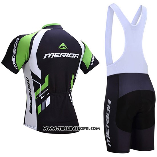 2018 Maillot Ciclismo Merida Noir et Vert Manches Courtes et Cuissard