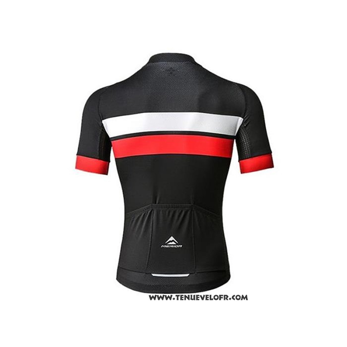 2020 Maillot Ciclismo Merida Noir Blanc Rouge Manches Courtes et Cuissard