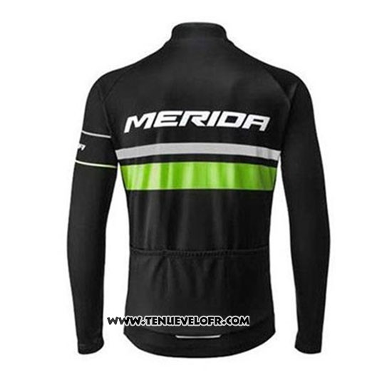 2020 Maillot Ciclismo Merida Noir Vert Manches Longues et Cuissard