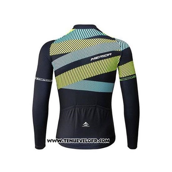 2020 Maillot Ciclismo Merida Vert Noir Manches Longues et Cuissard