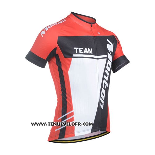 2014 Maillot Ciclismo Monton Blanc Rouge Manches Courtes et Cuissard