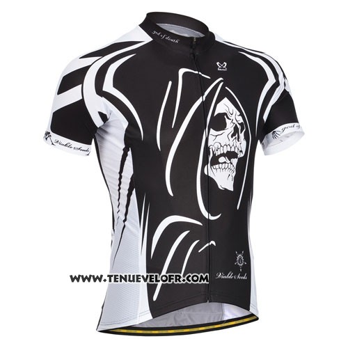 2014 Maillot Ciclismo Monton Blanc et Noir Manches Courtes et Cuissard