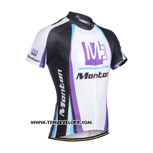 2014 Maillot Ciclismo Monton Blanc et Violet Manches Courtes et Cuissard