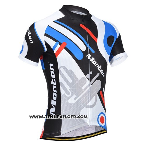 2014 Maillot Ciclismo Monton Bleu et Gris Manches Courtes et Cuissard