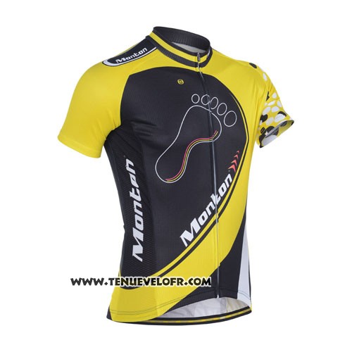 2014 Maillot Ciclismo Monton Jaune et Noir Manches Courtes et Cuissard