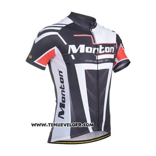 2014 Maillot Ciclismo Monton Noir Blanc Manches Courtes et Cuissard