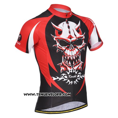 2014 Maillot Ciclismo Monton Rouge Noir Manches Courtes et Cuissard