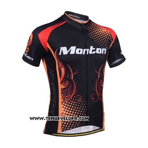 2014 Maillot Ciclismo Monton Rouge et Orange Manches Courtes et Cuissard