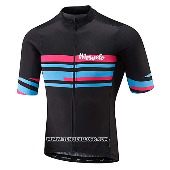 2018 Maillot Ciclismo Morvelo Noir et Bleu Manches Courtes et Cuissard