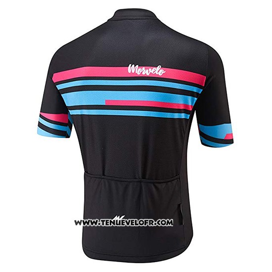 2018 Maillot Ciclismo Morvelo Noir et Bleu Manches Courtes et Cuissard