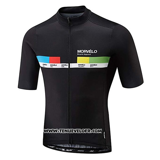 2018 Maillot Ciclismo Morvelo Noir et Jaune Manches Courtes et Cuissard